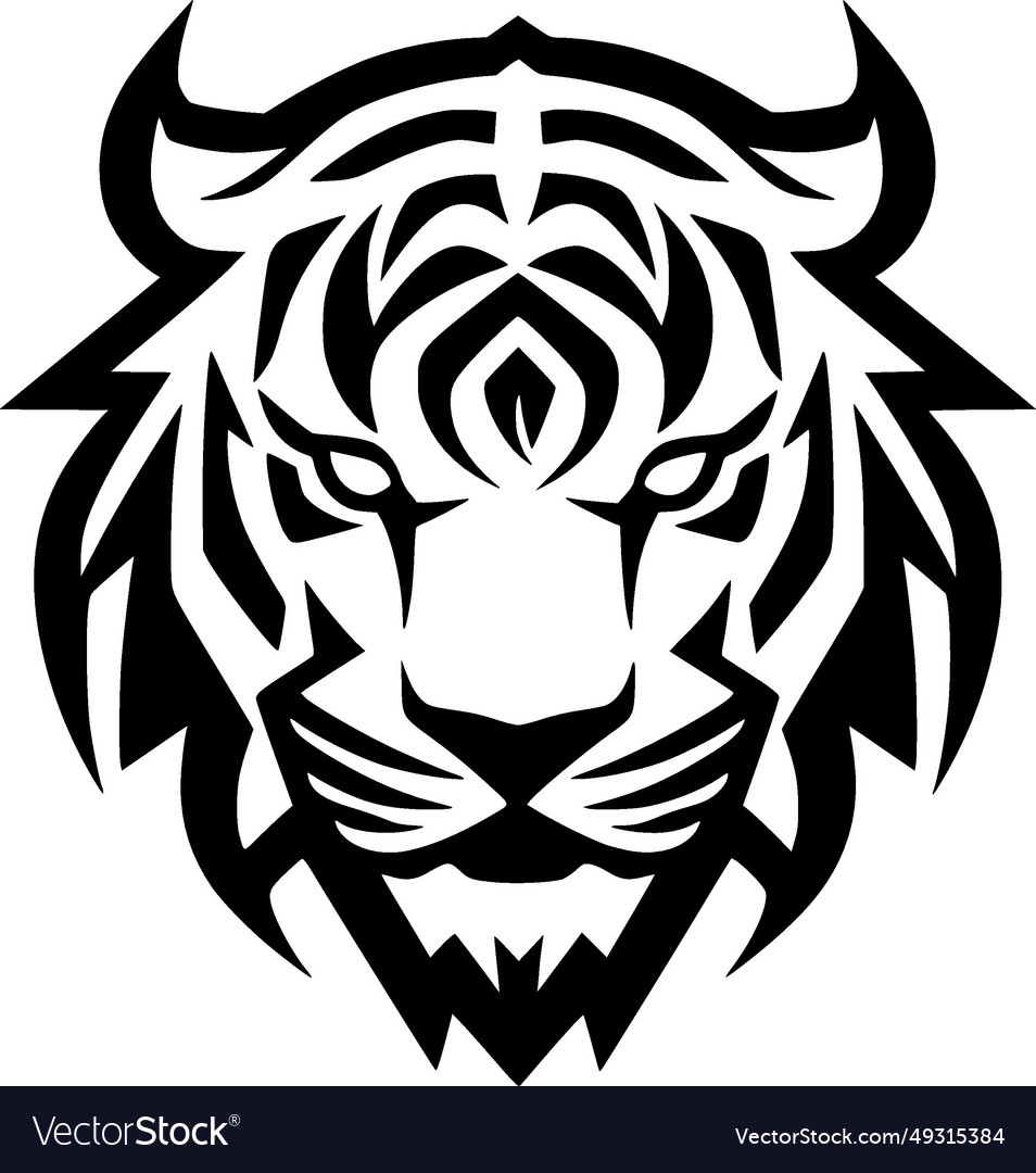 Tiger - black and white isolated icon Royalty Free Vector