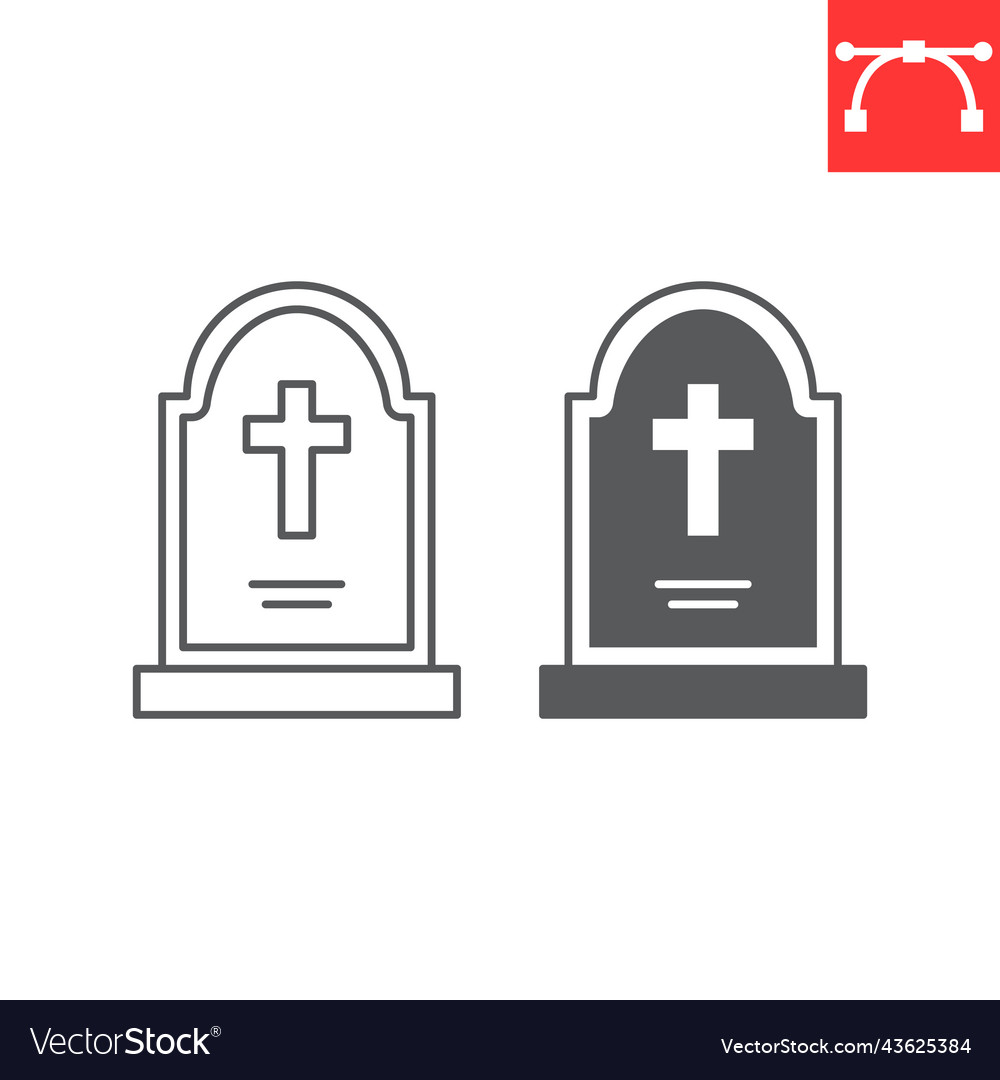 Tombstone line and glyph icon