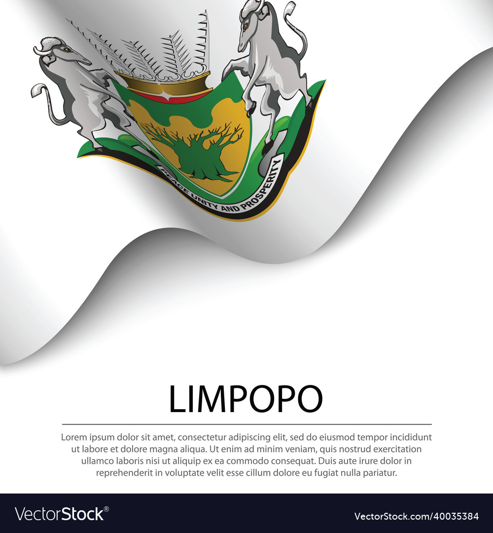 Waving flag of limpopo is a province south Vector Image