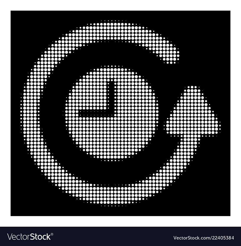 White halftone restore clock icon vector image White halftone restore clock icon