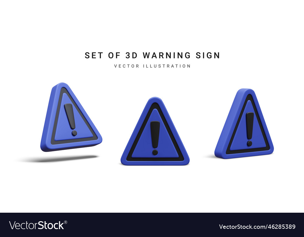 3D Realistic Warning Triangle Set