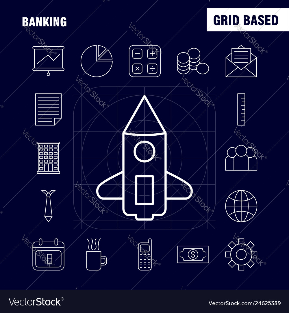 Banking line icon for web print and mobile uxui vector image Banking line icon for web print and mobile uxui