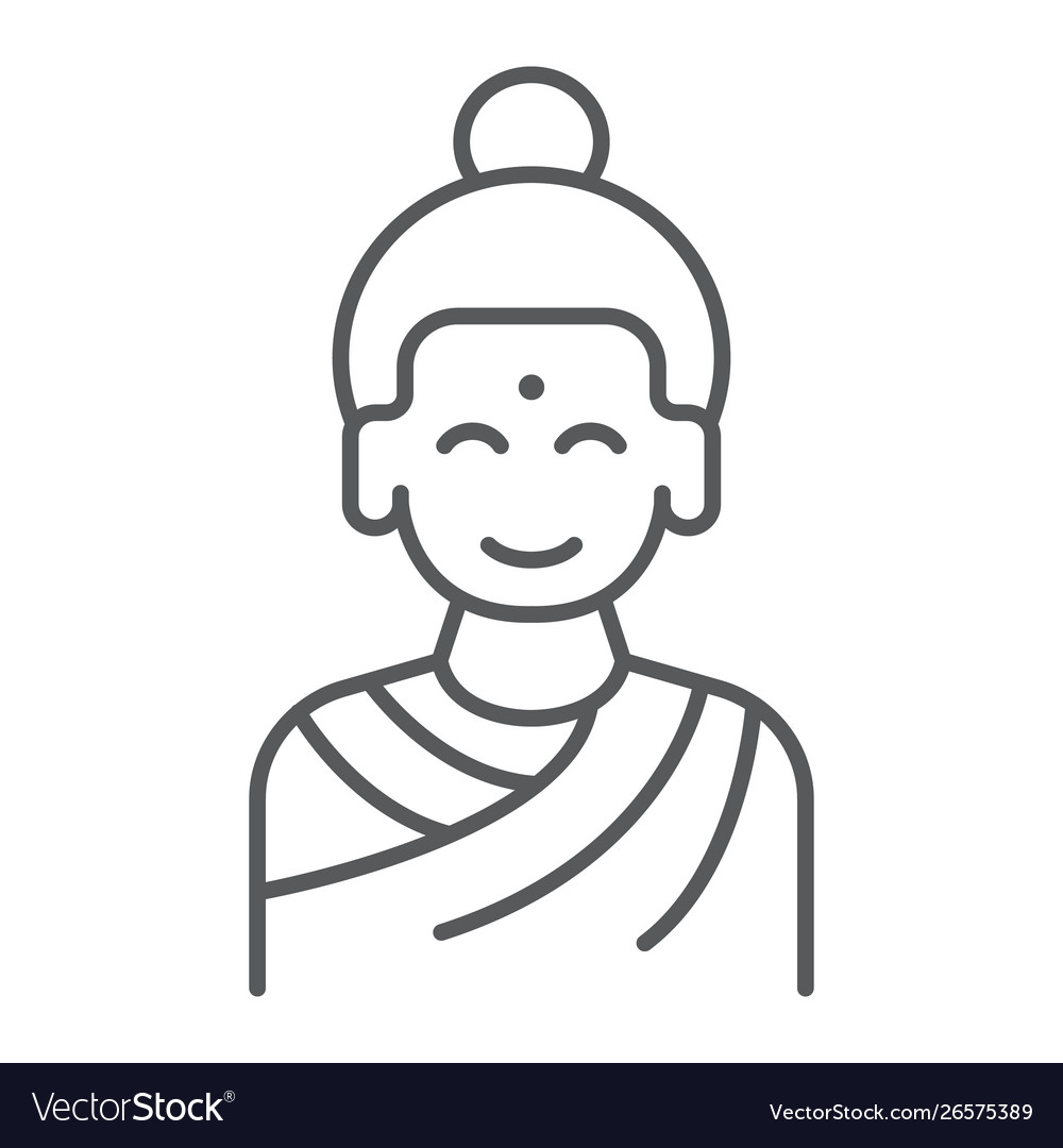 Buddha thin line icon meditation and buddhism Vector Image