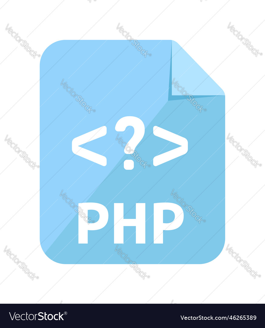 File formats icon php vector image File formats icon php