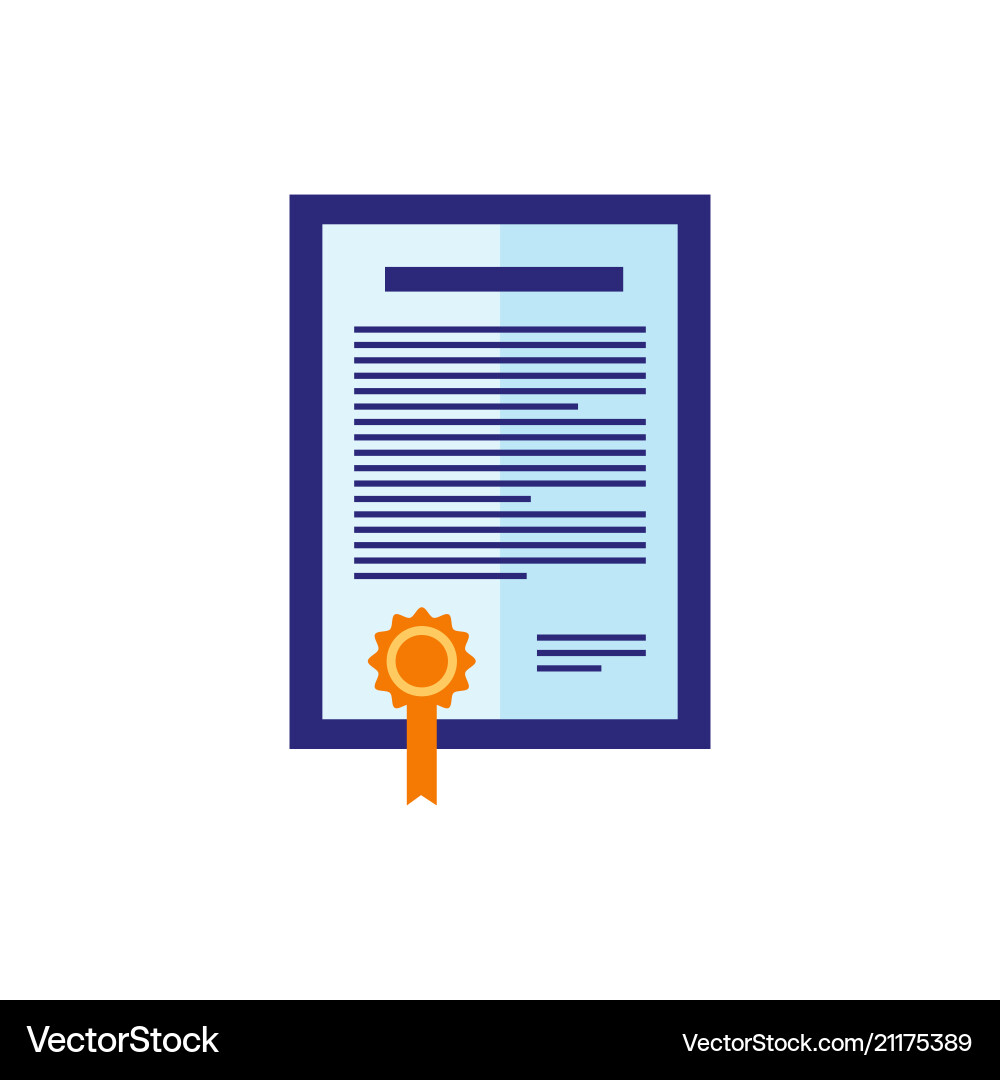 Flat certificate icon Royalty Free Vector Image