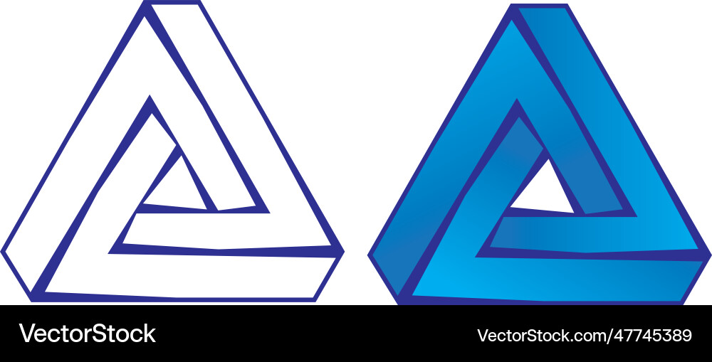 Impossible figure triangle Royalty Free Vector Image