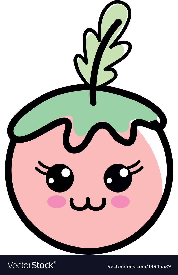 Kawaii happy tomato vegetable icon