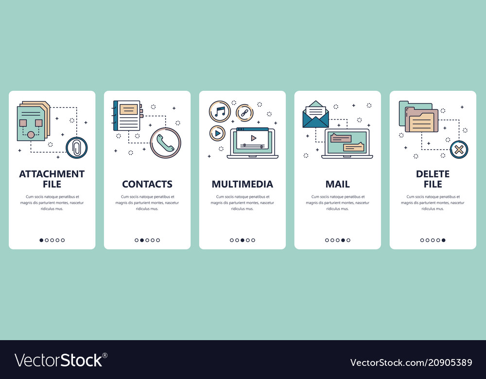 Line art web and mobile app template set
