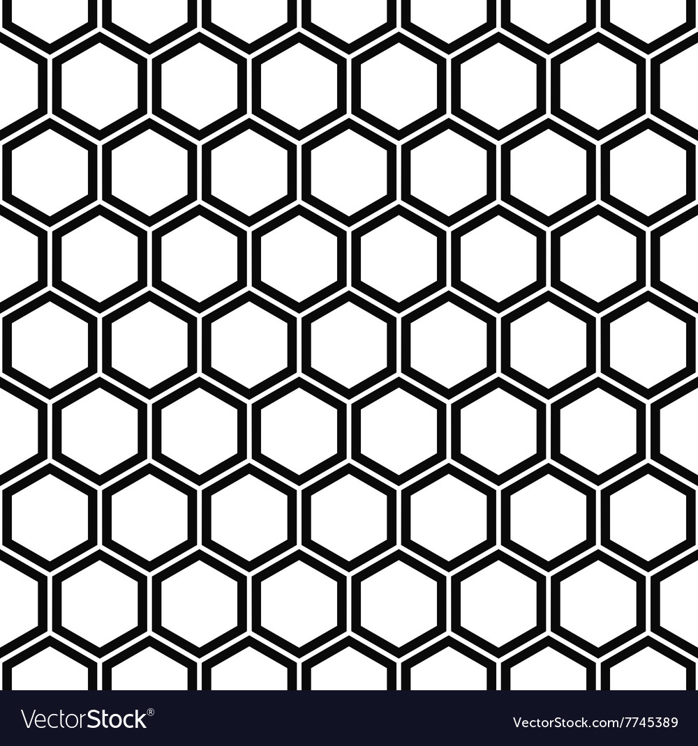 Repeating black and white hexagon pattern Vector Image