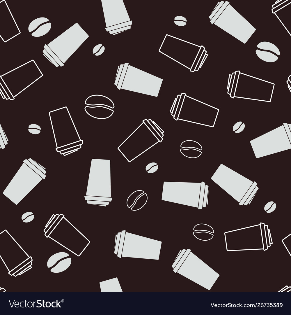 Seamless pattern with coffee and tea icons