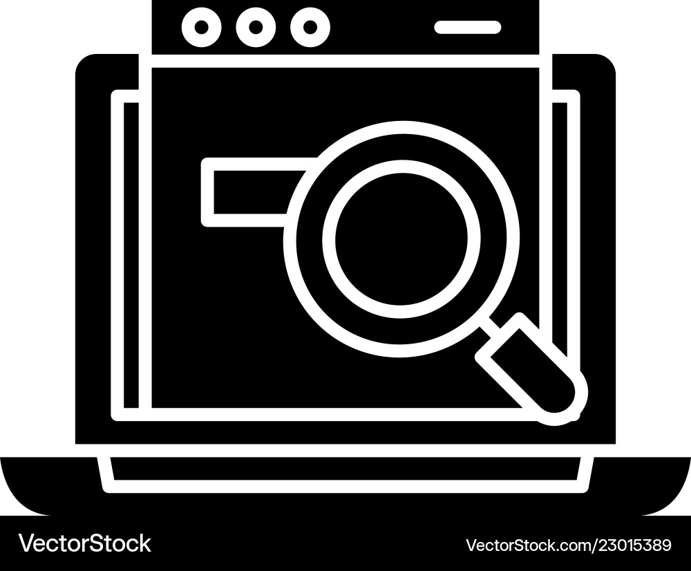 Search site black icon sign on isolated Royalty Free Vector