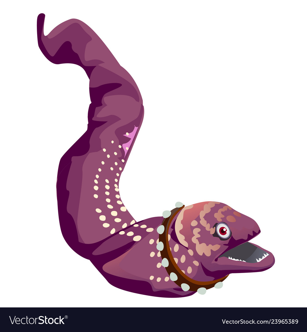 Spotted moray eel with a collar spikes Royalty Free Vector