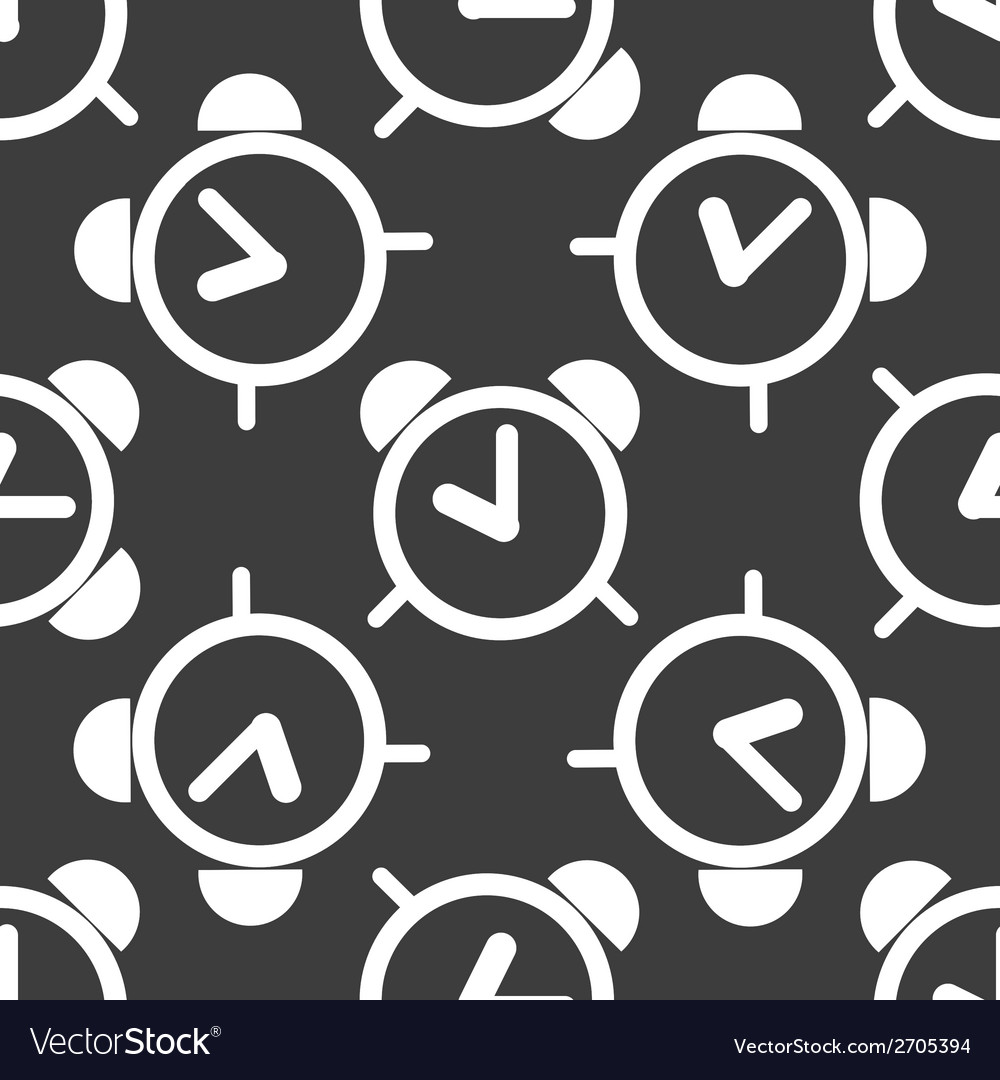 Alarm clock web icon flat design seamless pattern