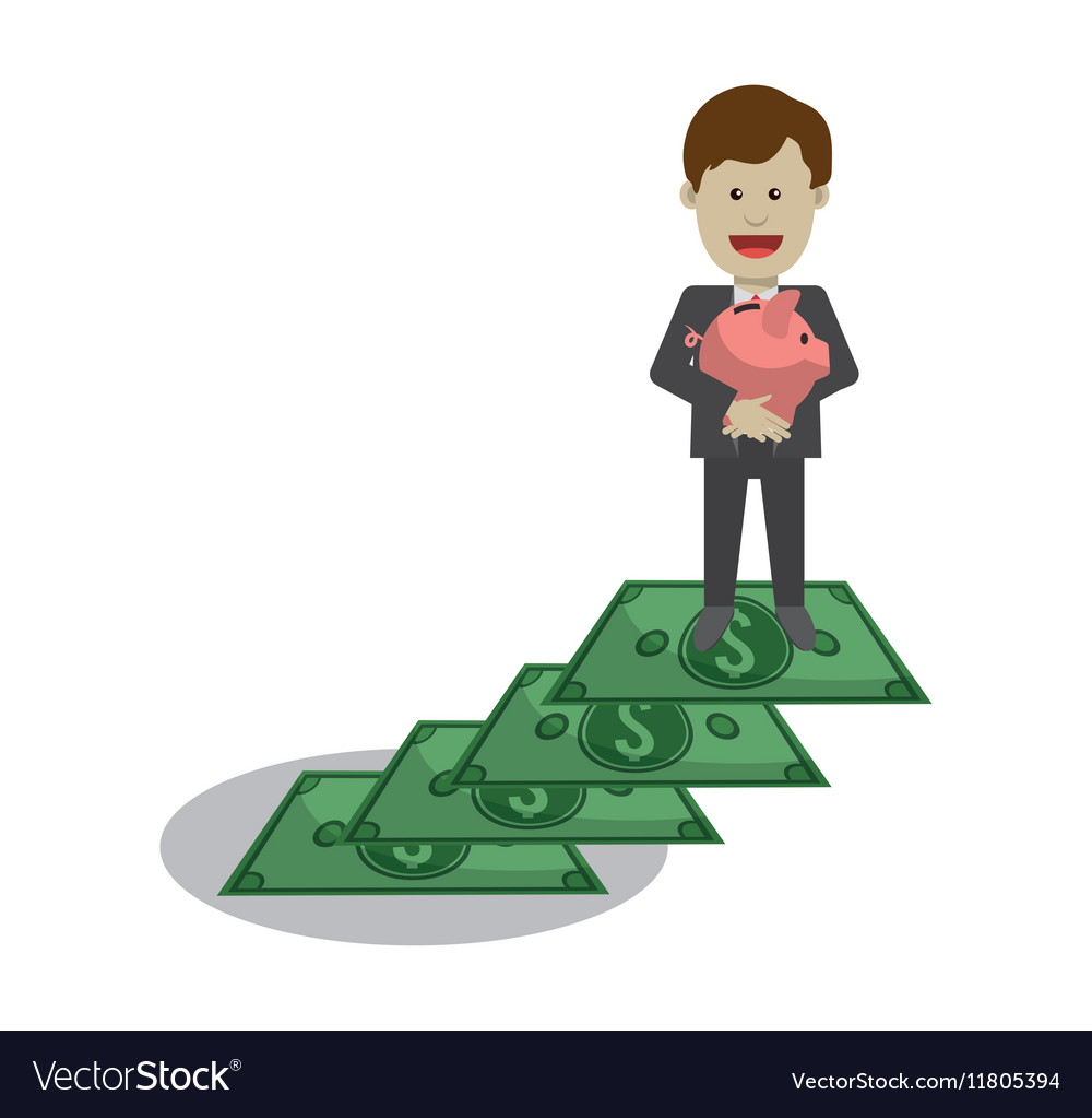 Cartoon man profit and money design Royalty Free Vector