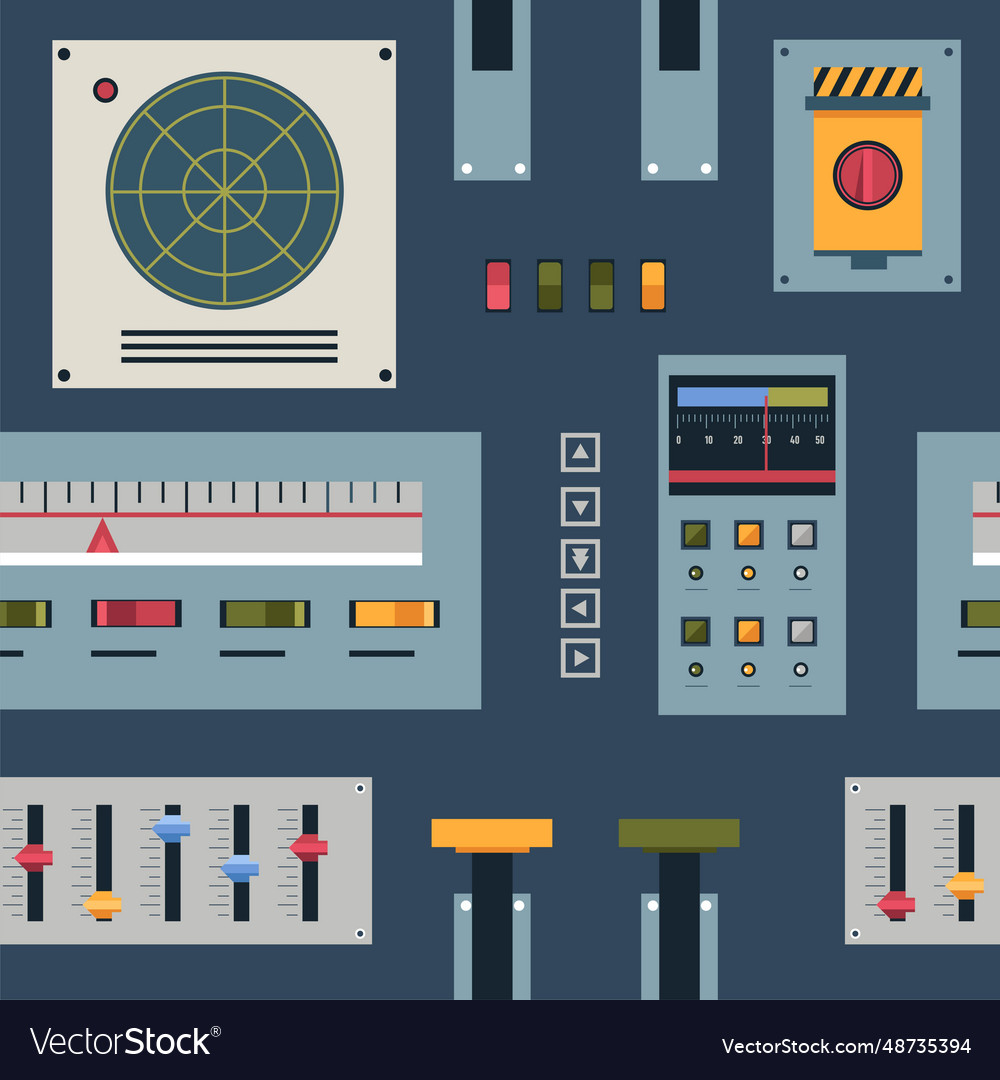 Control panel with switchers and buttons Vector Image