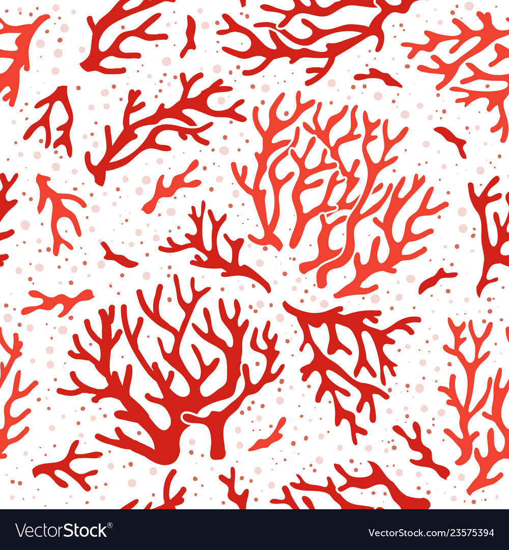 Coral pattern ocean sea reef corals aquarium Vector Image