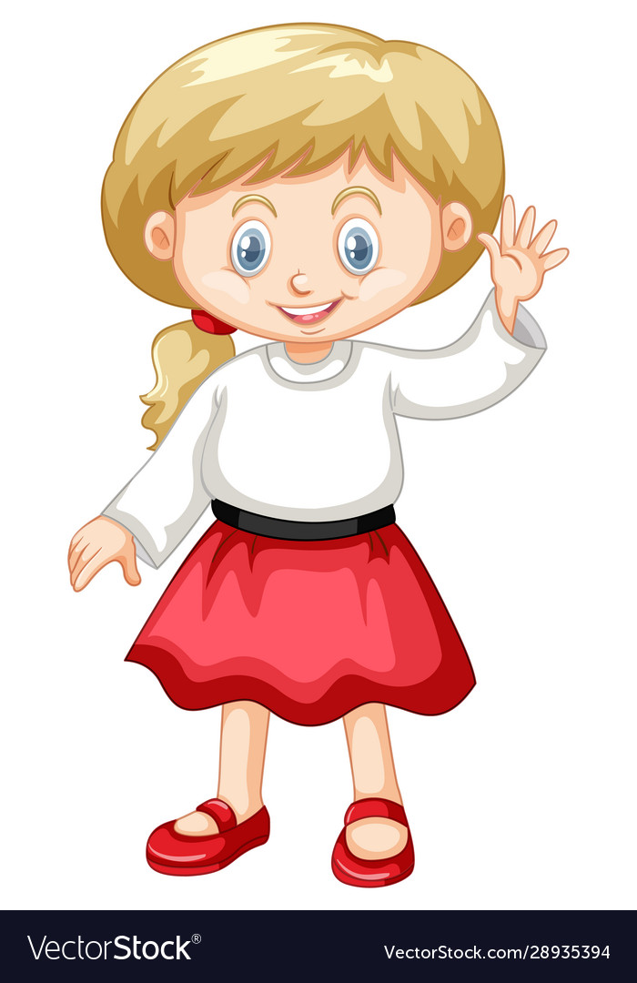 Girl wearing 2025 skirt vector