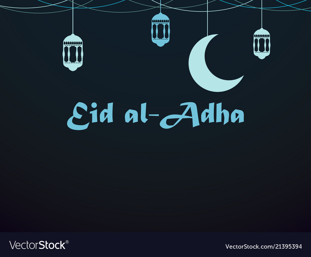 Eid al-adha crescent and lantern kurban bajram Vector Image