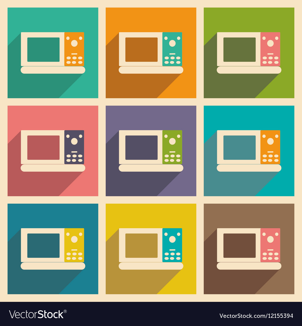Flat with shadow concept and mobile application