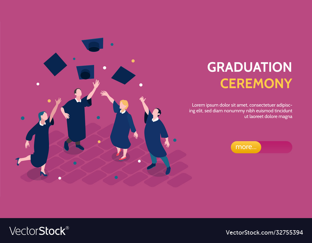 Graduation ceremony page design Royalty Free Vector Image