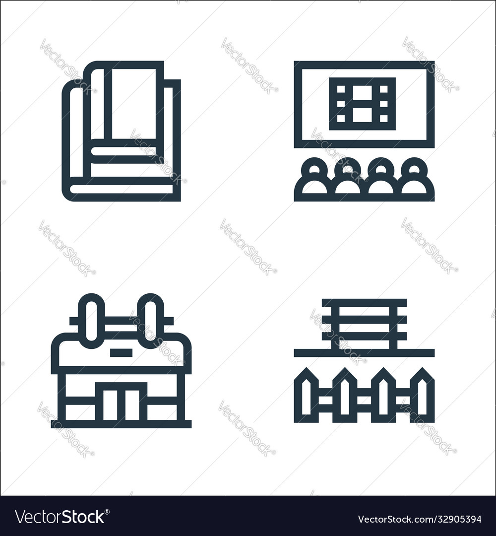 Hobbies line icons linear set quality