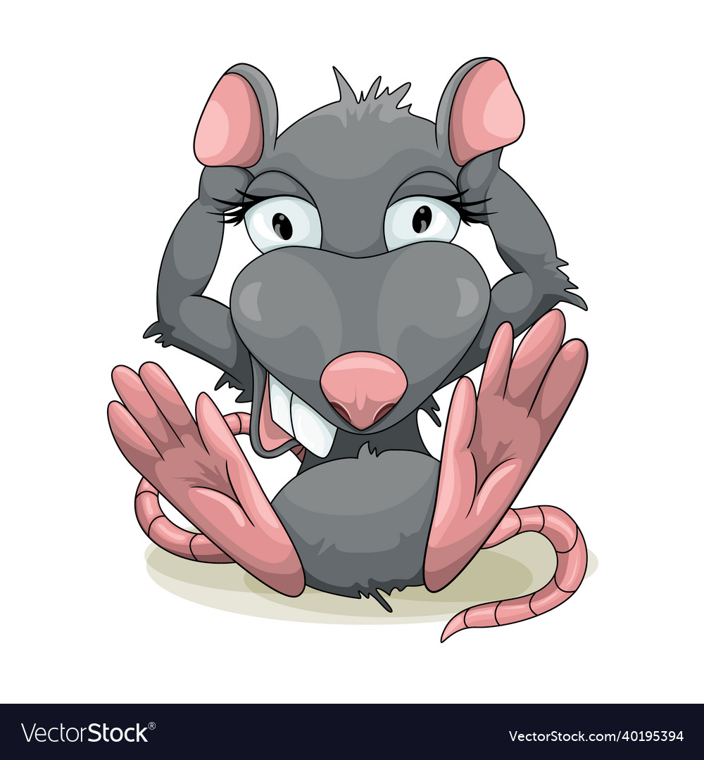 Image of a gray mouse cartoon style eps 10 Vector Image