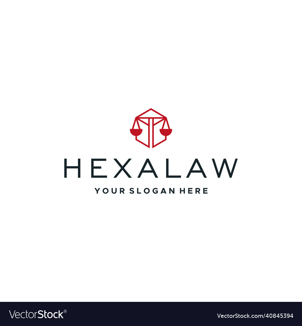 Minimalist design hexa law justice logo