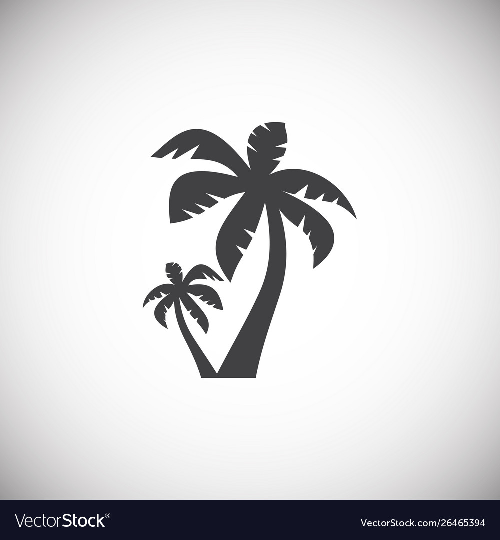 Palm tree icon on background for graphic and web vector image Palm tree icon on background for graphic and web
