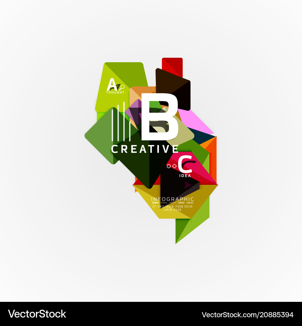 Paper Infographic Banner Template With A B C Vector Image