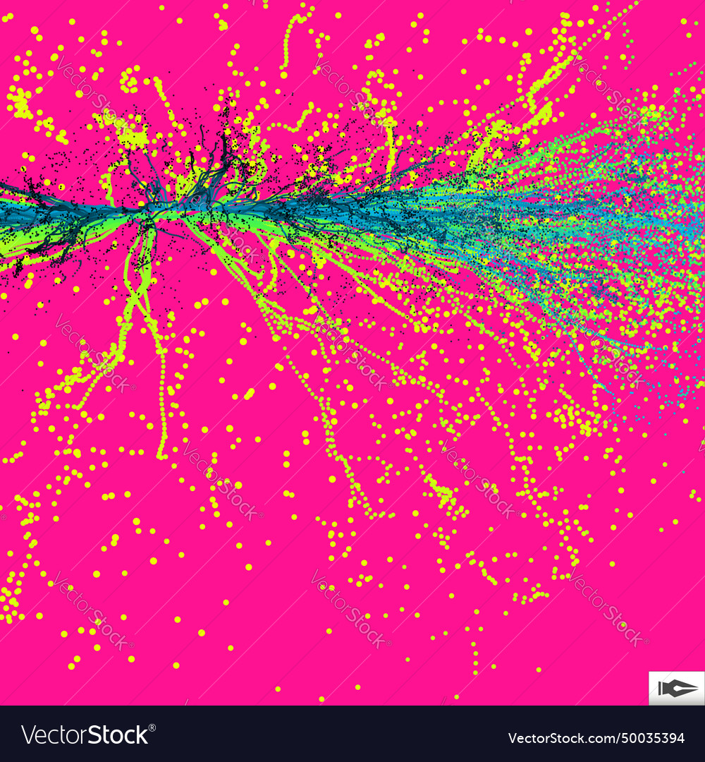 Point explode array with dynamic emitted particles vector image Point explode array with dynamic emitted particles