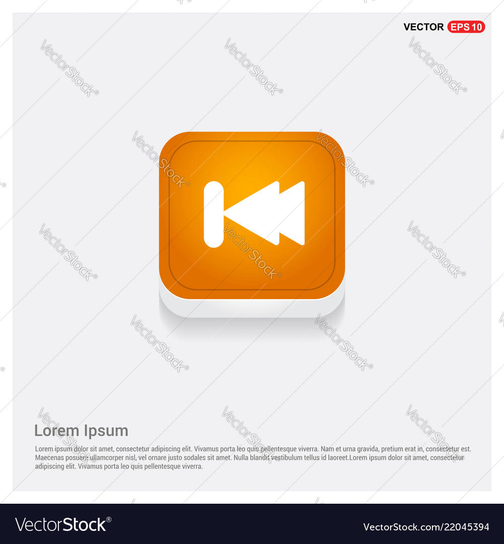 Previous back icon orange abstract web button