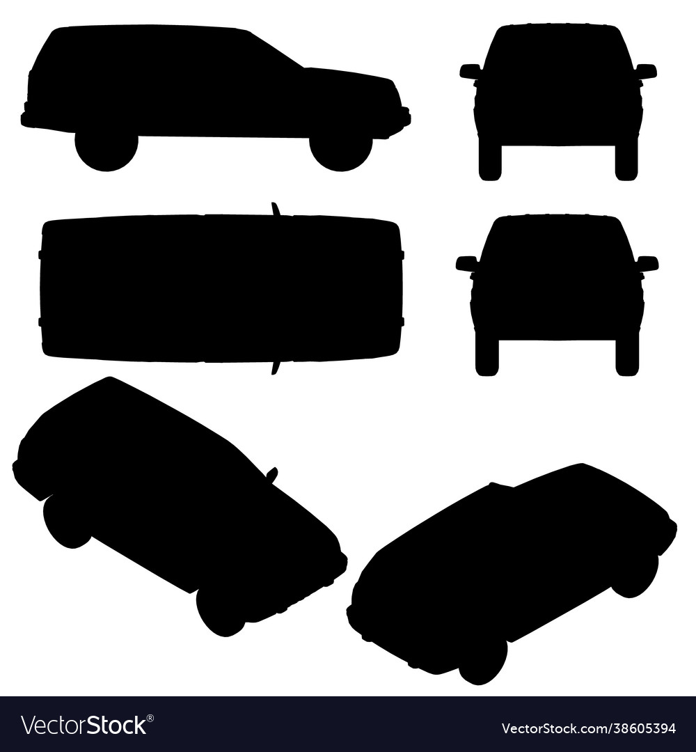 Set mit Silhouetten Autos in verschiedenen vector image Set mit Silhouetten Autos in verschiedenen