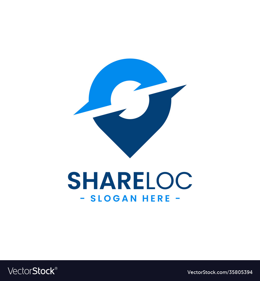 Share location logo design template map pointer vector image Share location logo design template map pointer