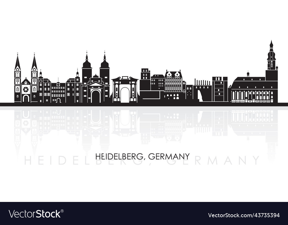 Silhouette skyline of city heidelberg germany