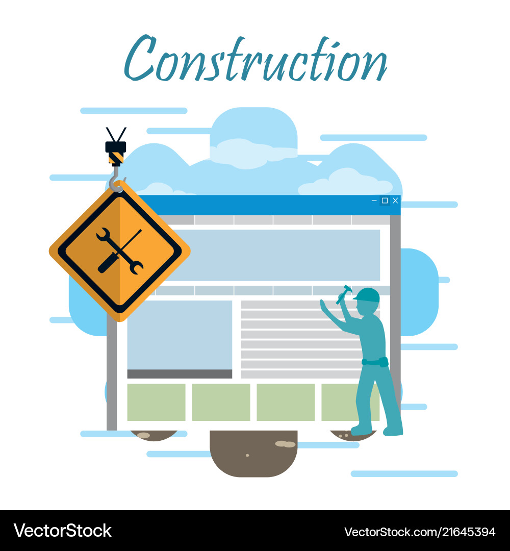 Under Construction Website Royalty Free Vector Image