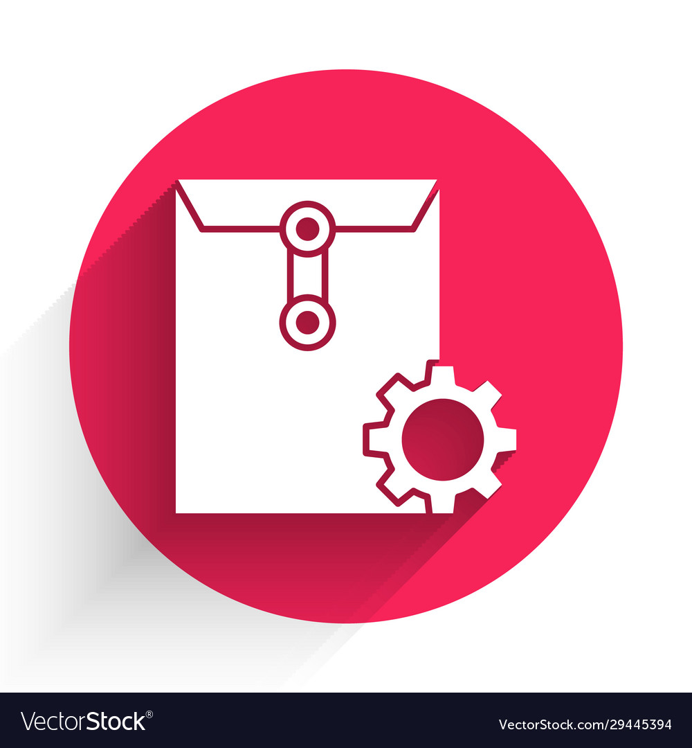White envelope setting icon isolated with long vector image White envelope setting icon isolated with long