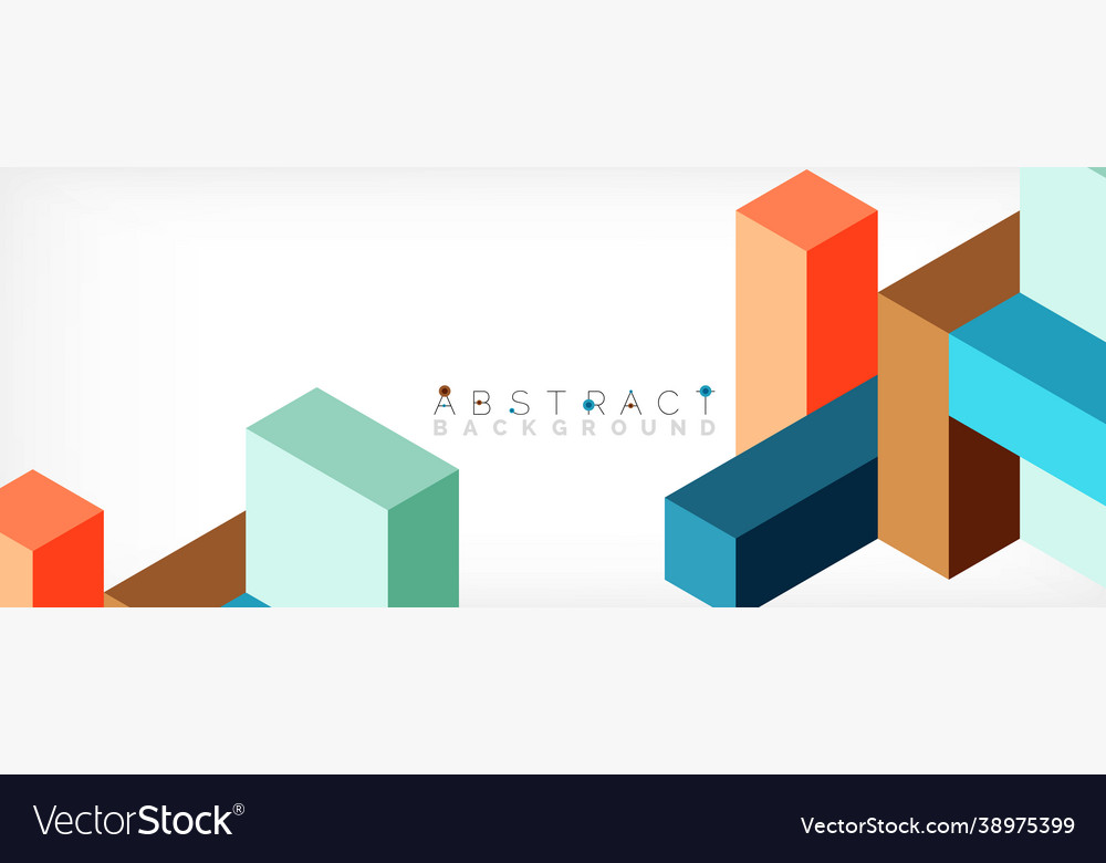Abstract background 3d cubes cubic elements vector image Abstract background 3d cubes cubic elements