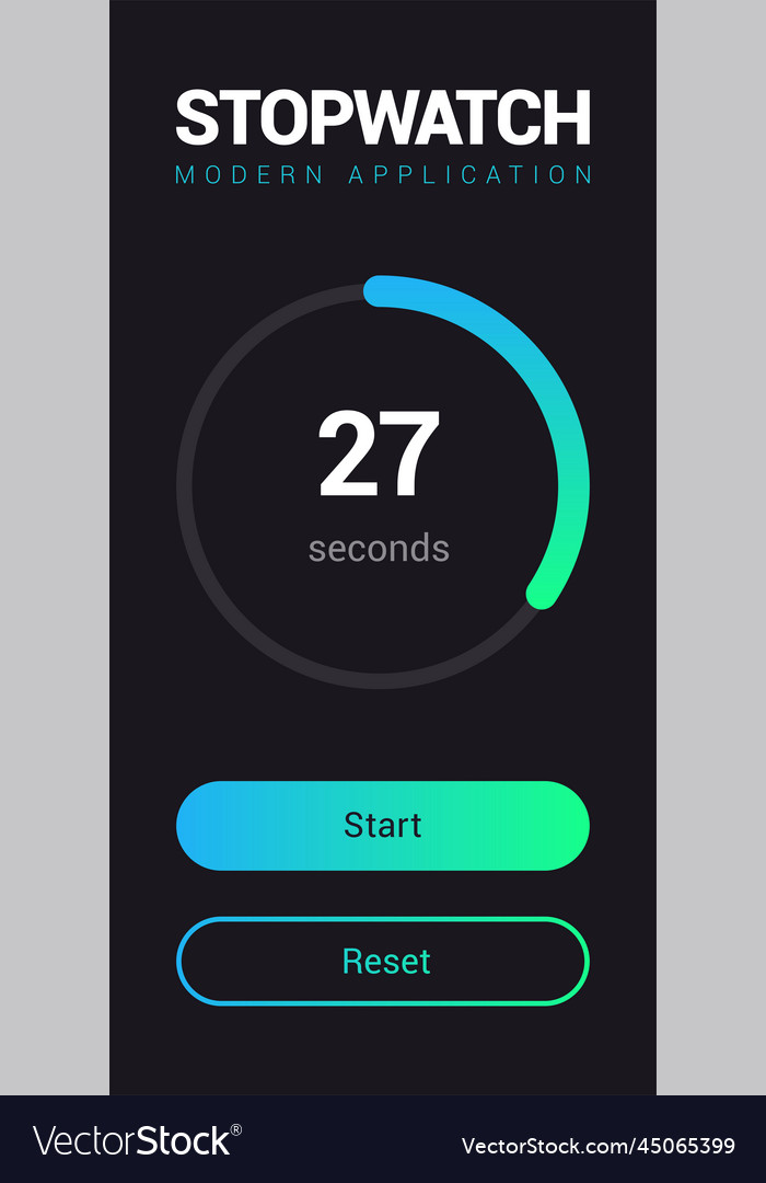 Countdown digital clock timer app concept