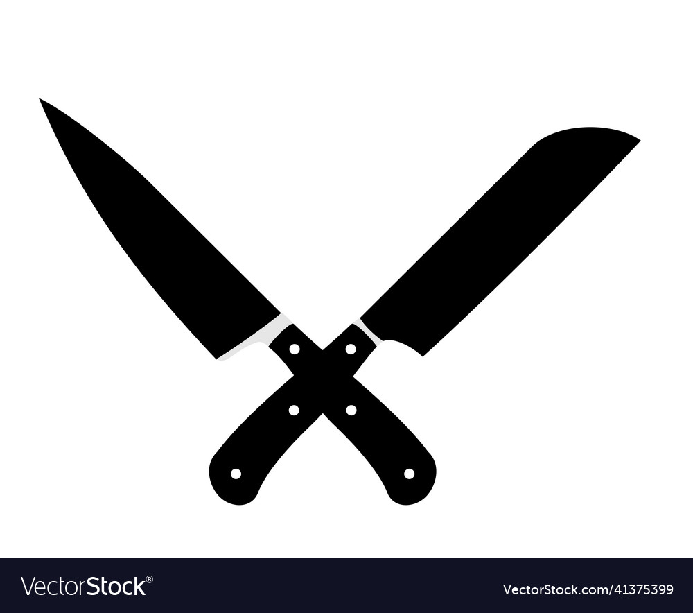 Crossed cleavers knives Royalty Free Vector Image