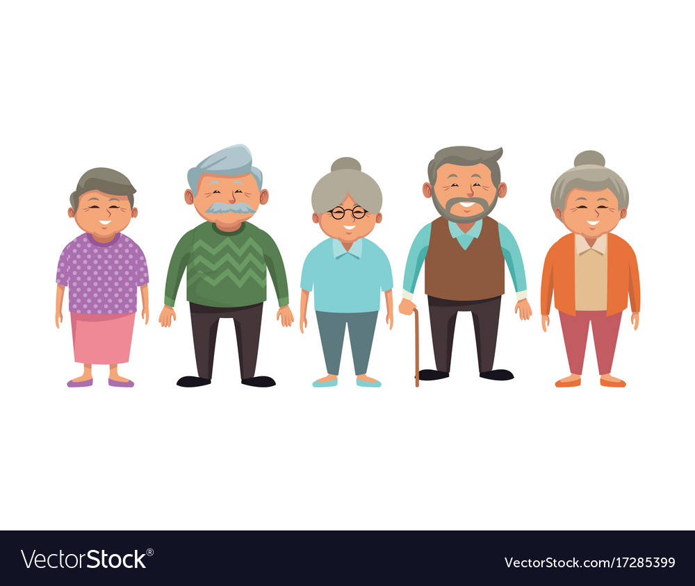 Cute grandparents cartoon Royalty Free Vector Image