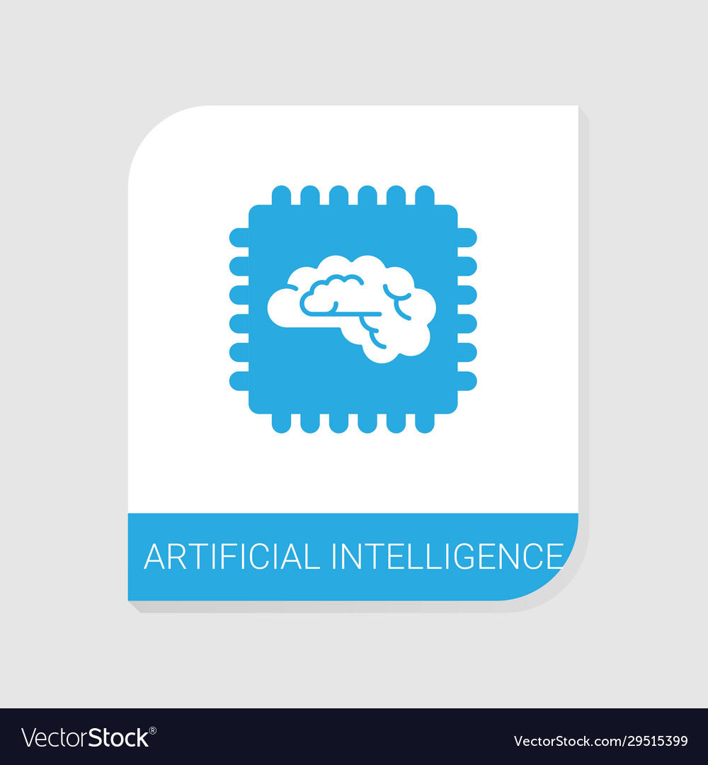 Editable filled artificial intelligence icon from vector image Editable filled artificial intelligence icon from