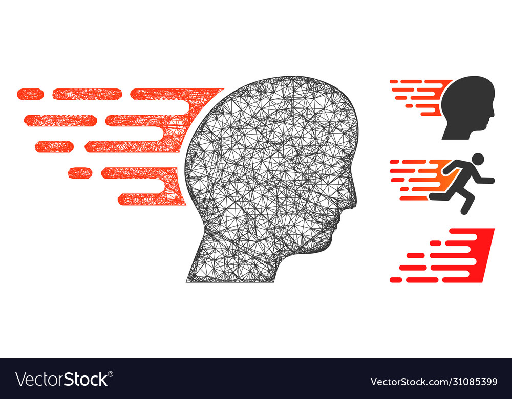 Fast thinking polygonal web mesh vector image Fast thinking polygonal web mesh