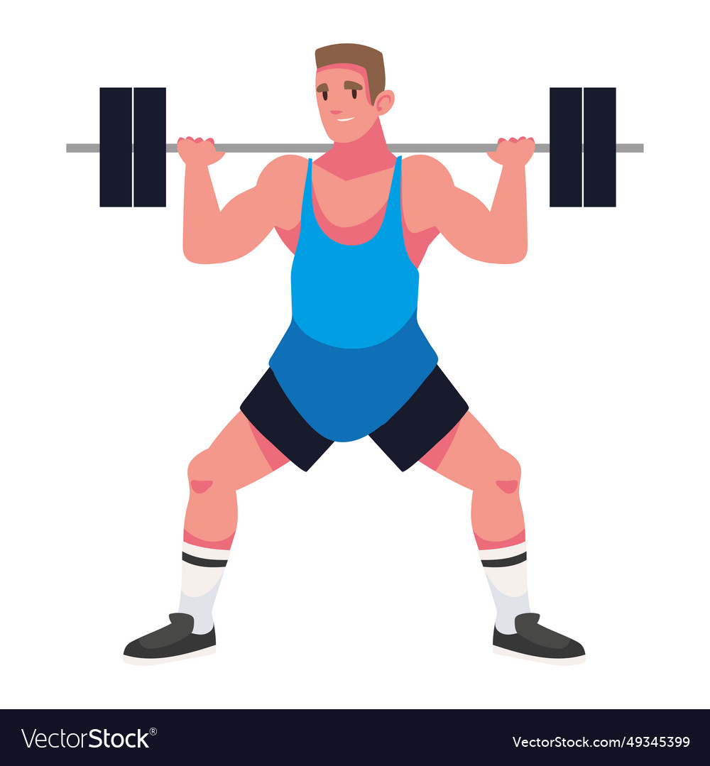 Fitness man with barbell Royalty Free Vector Image