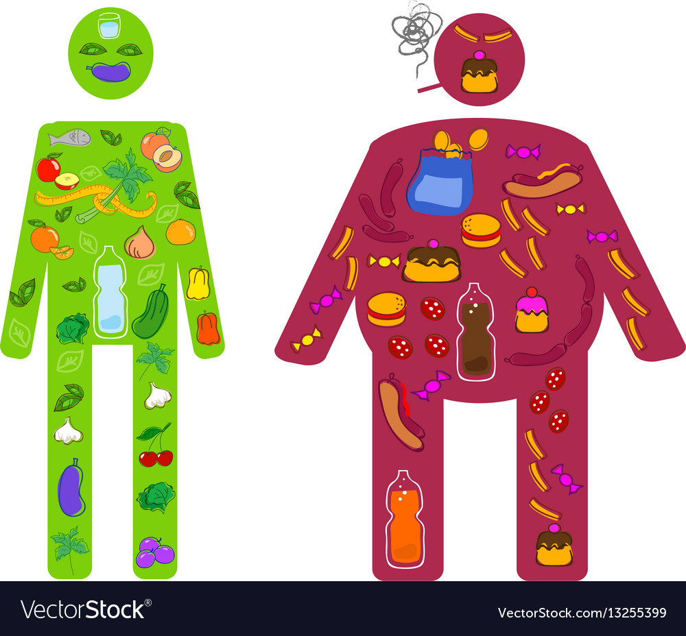 Good and bad food Royalty Free Vector Image - VectorStock