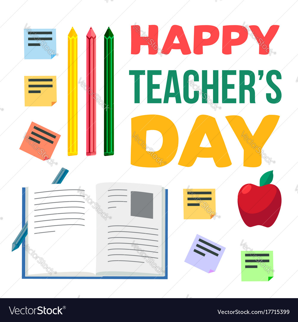 Happy teachers day celebration banner Royalty Free Vector