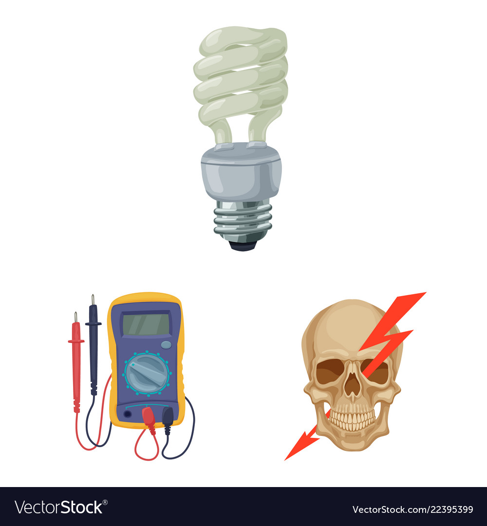 Isolated object of electricity and electric symbol