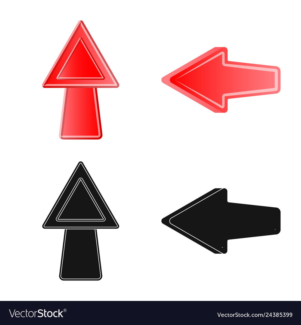 Isolated object of element and arrow icon vector image Isolated object of element and arrow icon