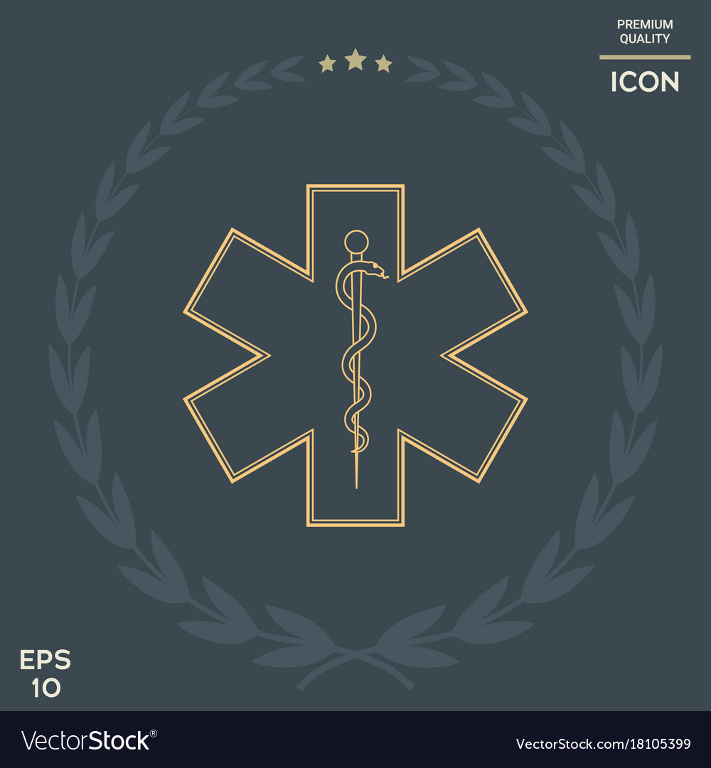 Medical symbol of the emergency - star life