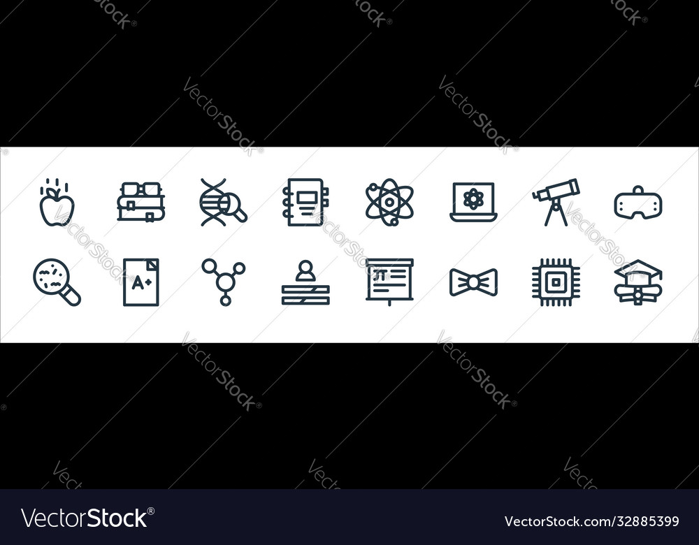 Nerd line icons linear set quality vector image Nerd line icons linear set quality
