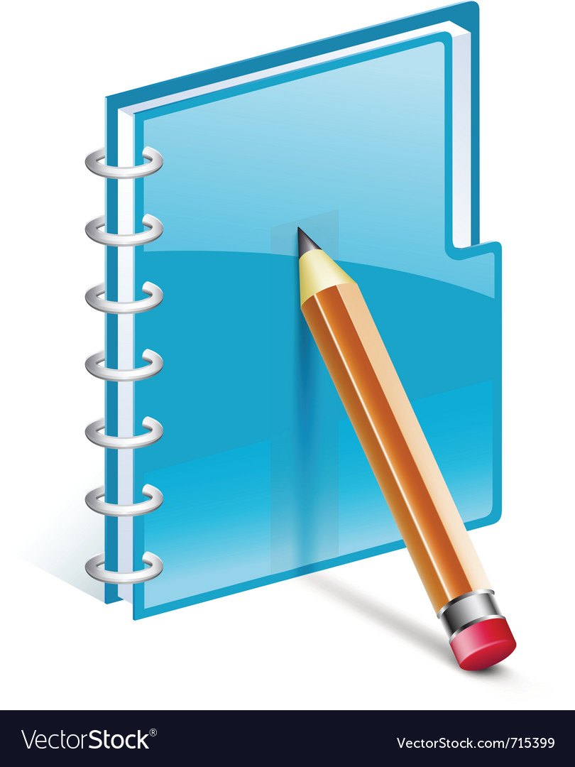 Notepad with pencil Royalty Free Vector Image - VectorStock